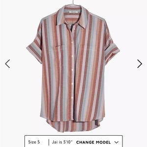 Madewell Rainbow Flannel Courier shirt